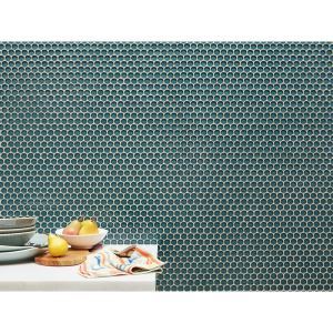 Montage Peacock Glass Penny Mosaic – Floor & Decor - Sweets